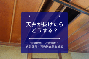 アイキャッチ画像_天井が抜けたらどうする？修理費用・応急処置・火災保険・再発防止策を解説